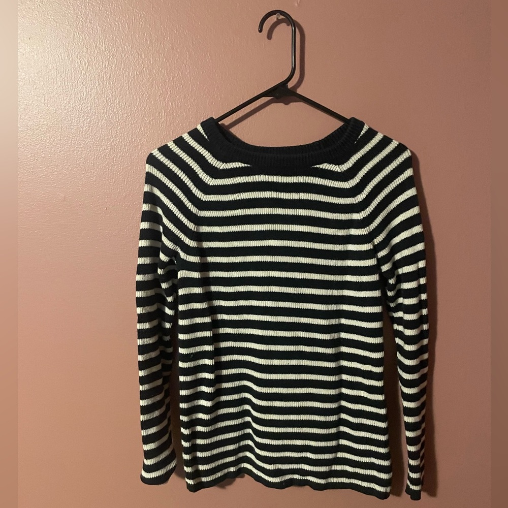 Banana Republic Navy and White Knit Sweater